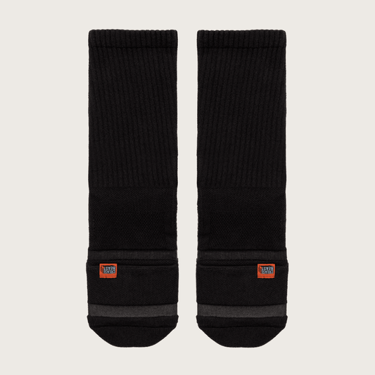 Flat Lay Of Crease Beast Black Socks – Comfort & Durability