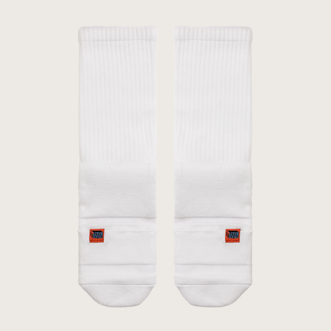 Crease Beast White Socks Pair of 1