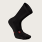 CREASE BEAST POCKET SOCKS - CREW, black, shown at an angle on a white background. Red tag with "CREASE BEAST" visible.