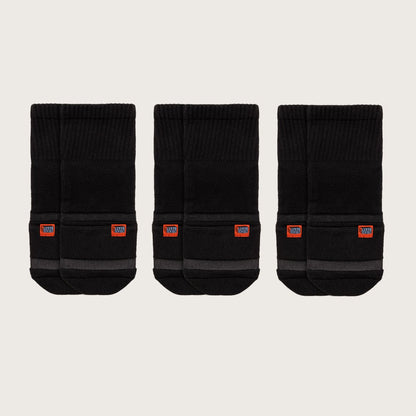 Three pairs of black Crease Beast Pocket Socks - Ankle, each with an orange Crease Beast label.
