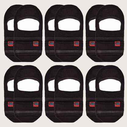 Eight pairs of black Crease Beast Pocket Socks - No Show, each with a red and blue brand label.